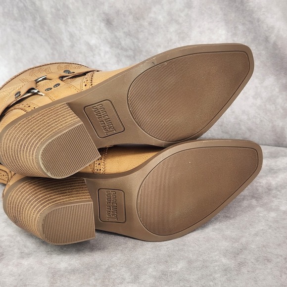 Code West‎ Cowboy Bootie Boots Womens 7 Western NWT Ankle Fashion Brown - Picture 6 of 6